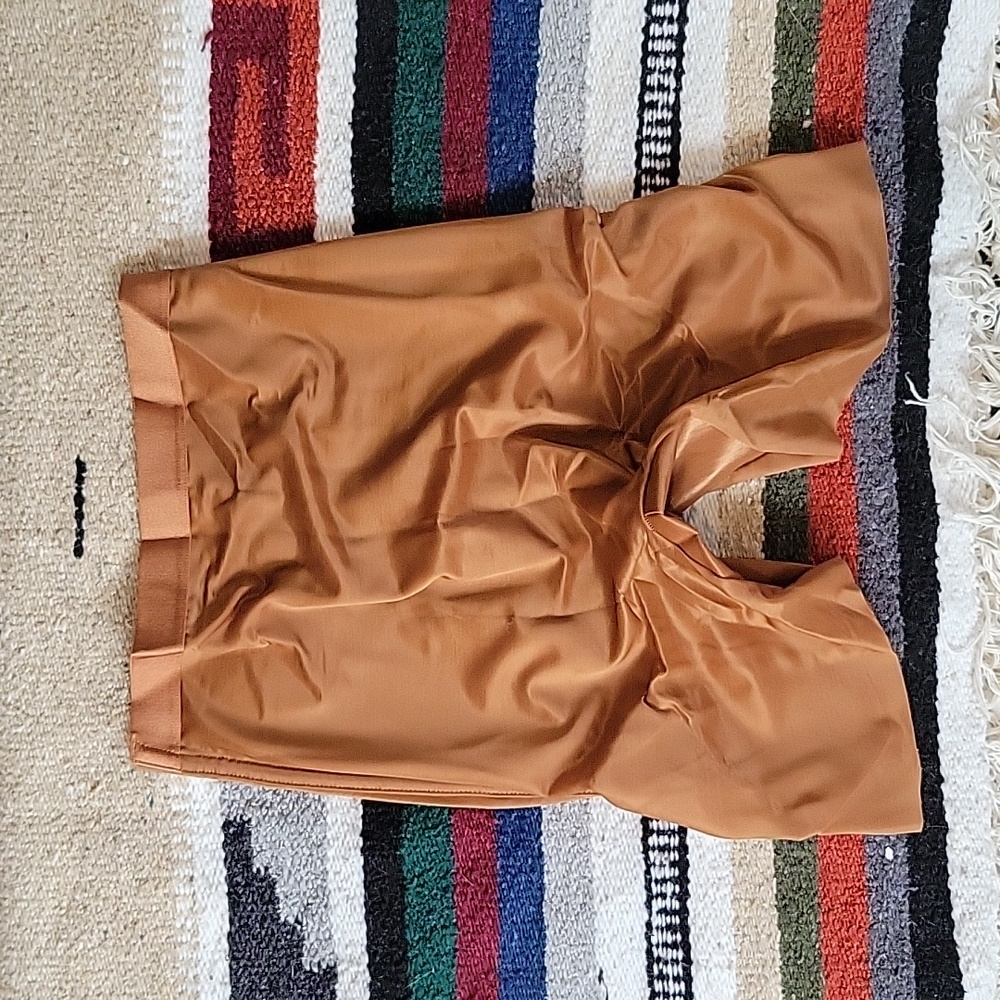 Barely there low back short bronze
